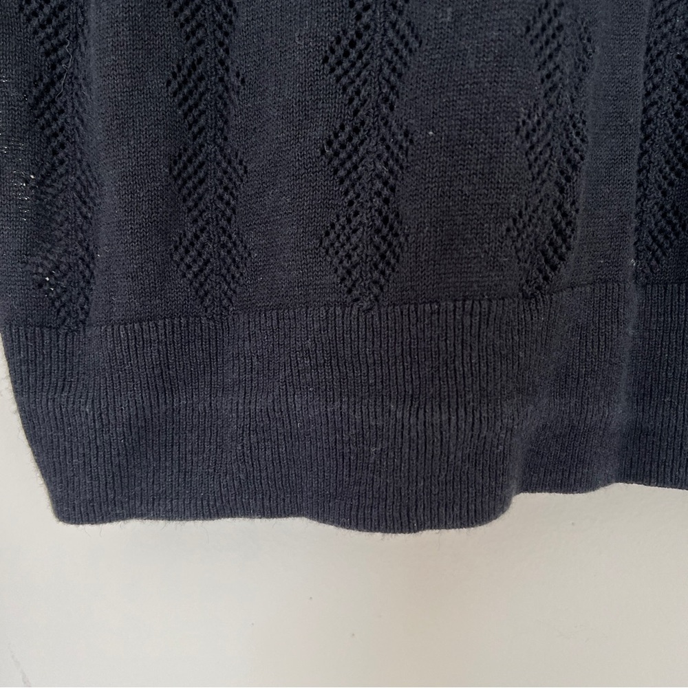 Halogen Black Pointelle Button-Down Cardigan Medi… - image 7